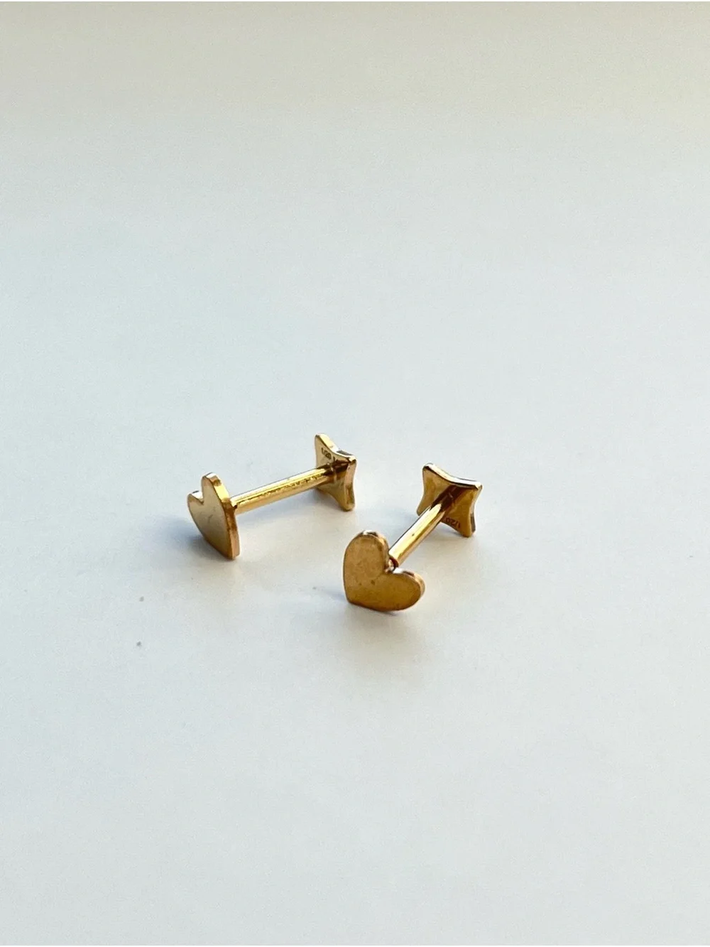 14K Gold Filled Heart Stud Earrings - Minimal Women's Jewelry